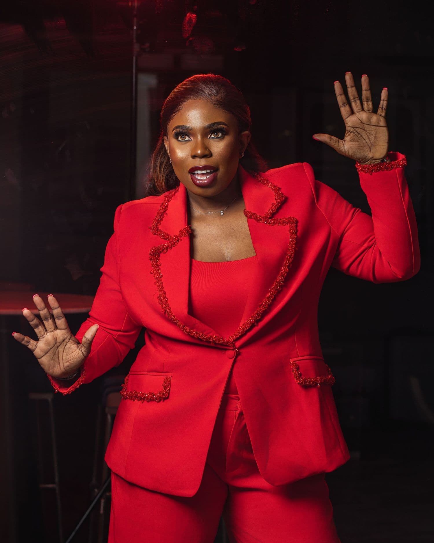 Product – perfume bottle on dark silk 2